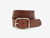 Western Debossed Center Bar Belt, Hickory